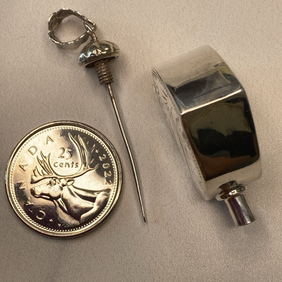 Antique vintage 50's sterling silver 925 perfume poison pendant - Picture 6 of 9